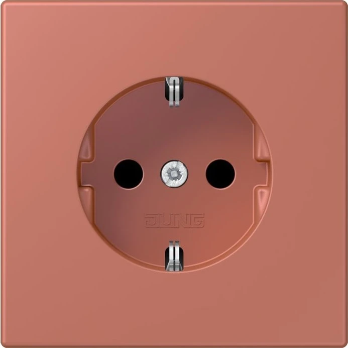 Jung SCHUKO-Steckdose, 16 A 250 V ~, Schraubklemmen, Duroplast lackiert, Serie LS, terre sienne brique