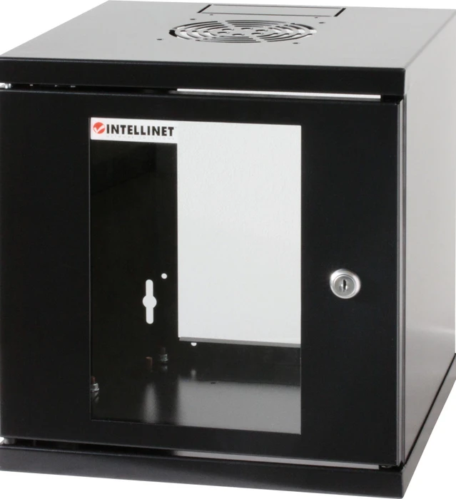 Intellinet 10" Wandschrank 6HE, Sicherheitsglastür, schwarz, 300mm tief