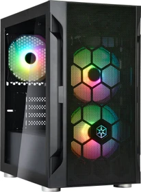 SilverStone Fara H1M Pro, schwarz, Glasfenster