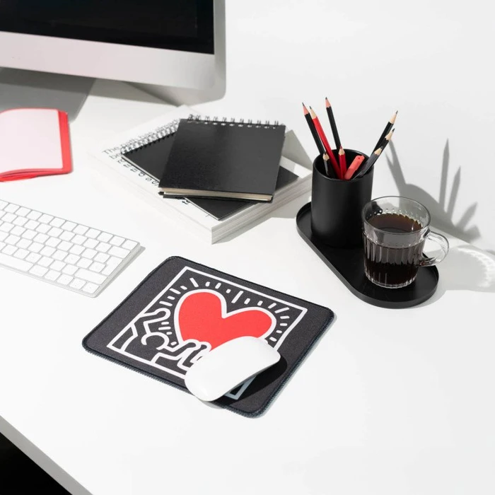 Grupo Erik Editores Keith Haring S Mousepad, 233x193mm, schwarz/weiß/rot