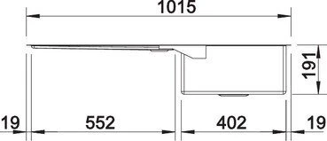 Blanco Claron 400/550-T-U InFino Unterbau Becken links edelstahl