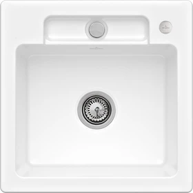 Villeroy & Boch Siluet 50 S Einbau Becken mittig mit Ablauffernbedienung weiß alpin
