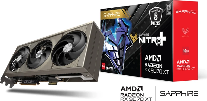 Sapphire Nitro+ Radeon RX 9070 XT PhantomLink, 16GB GDDR6, 2x HDMI, 2x DP, lite retail