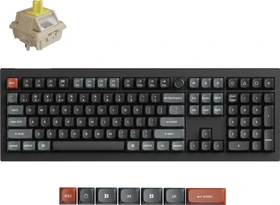 Keychron V6 Ultra 8K Wireless, schwarz, LEDs RGB, hot-swap, Keychron Silk POM BANANA, USB/Bluetooth, US