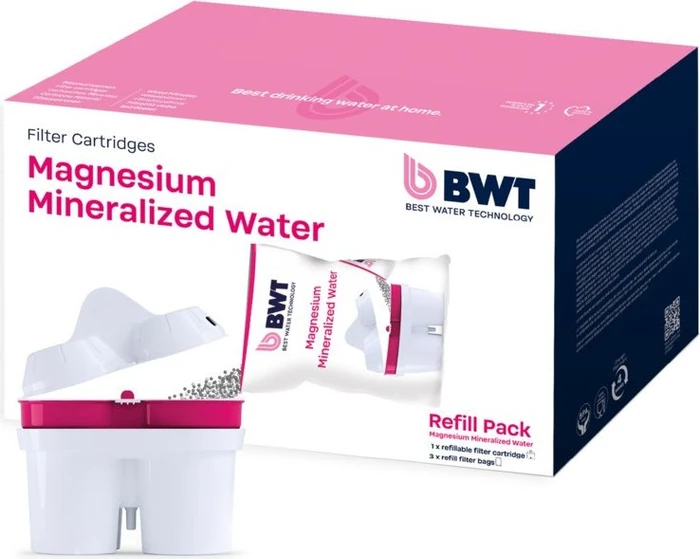 BWT longlifeMg2+ Magnesium Mineralizer refill Filterkartusche, 4 Stück (3+1 Stück)