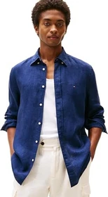 Tommy Hilfiger Regular Fit Leinen Hemd langarm carbon navy (Herren)