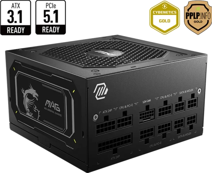 MSI MAG A850GL PCIE5 II 850W, ATX 3.1