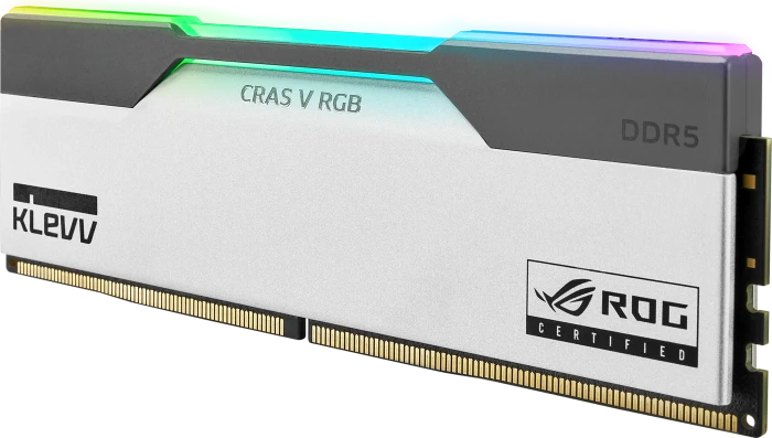 Klevv Cras V RGB ROG Certified weiß/schwarz UDIMM 32GB Kit, DDR5-6200, CL32-38-38-78