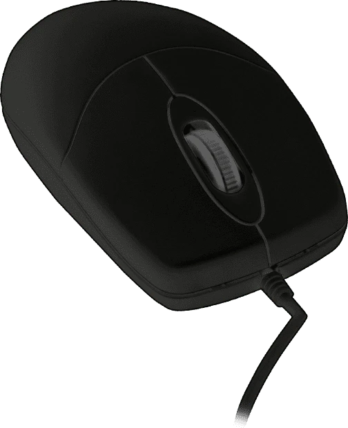 Contour Design Active Key AK-PMJ1 abwaschbare PC-Maus mit Scrollrad, schwarz, USB