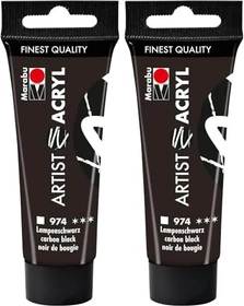 Marabu Artist Acryl Acrylfarbe, lampenschwarz, 22ml