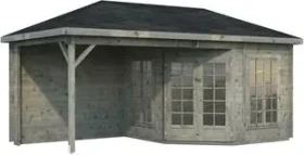 Palmako Melanie 15.1m² Gartenhaus grau tauchgrundiert