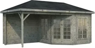Palmako Melanie 15.1m² Gartenhaus grau tauchgrundiert