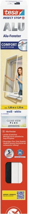 tesa Insect Stop ALU Comfort Fliegengitterfentster 100x120cm weiß