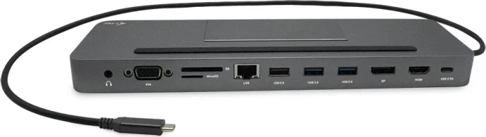 i-tec Metal Ergonomic 4K 3x Display Docking Station, inkl. Netzteil, USB PD 85W, USB-C 3.0 [Stecker]