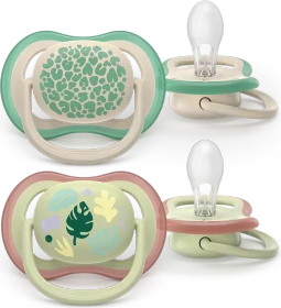 Philips Avent SCF087/17 Ultra Air Beruhigungsschnuller, 6-18M, Silikon, grün/beige, 2 Stück