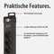 Brennenstuhl Premium-Line, 6-fach, 1x USB-A/1x USB-C USB-PD, 3m, schwarz Vorschaubild