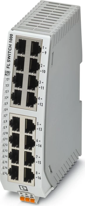 Phoenix Contact FL 1000 Industrial Railmount Switch 1016N, 16x RJ-45