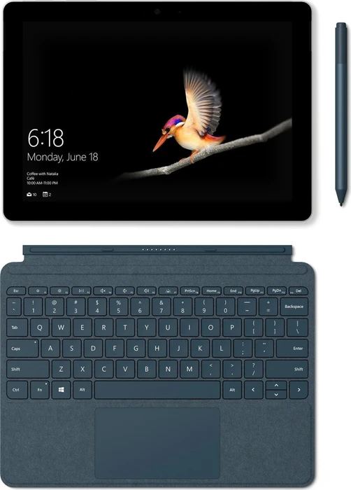 Microsoft Surface Go, blau, Pentium Gold 4415Y, 8GB RAM, 128GB, Signature Type Cover Kobalt blau