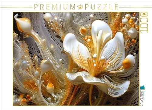 Calvendo Zartes Geflecht - edle Blüten in orange und gold