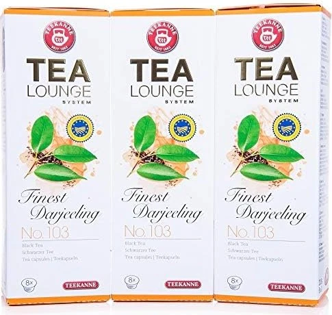 Teekanne TeaLounge no. 103 Finest Darjeeling Teekapseln, 24 Stück (3x 8 Stück)