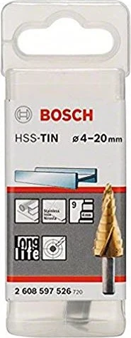 Bosch Professional HSS-TiN Stufenbohrer, 4-20x36x70.5mm, 1 Stück
