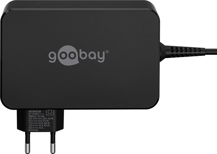 Wentronic USB-C-Ladegerät für Laptops (90W) schwarz