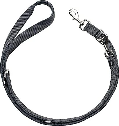 Hunter Divo & Maldon Verstellbare Hundeführleine, Nylon, gepolstert mit weichem Mesh-Material, 15/200, grau