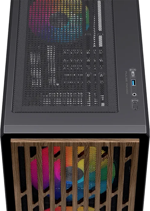 Einarex Pulse PM400 RGB Black, schwarz/braun, Glasfenster