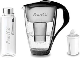 PearlCo Glas Tischwasserfilter inkl. Kartusche Classic Universal schwarz