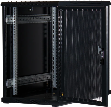 Rockstable 19" Serverschrank 18HE, Gitternetztür, IP2X, schwarz, 1000mm tief