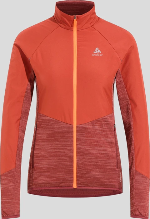 Odlo The Run Easy Warm Hybrid Funktionsjacke cinnabar/spiced apple (Damen)