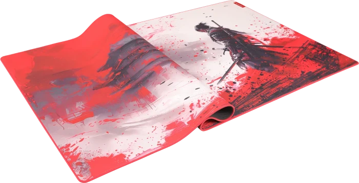 Marvo Monka Zowa XXL Gaming Mousepad, 1200x600mm, Samurai-Motiv rot/schwarz