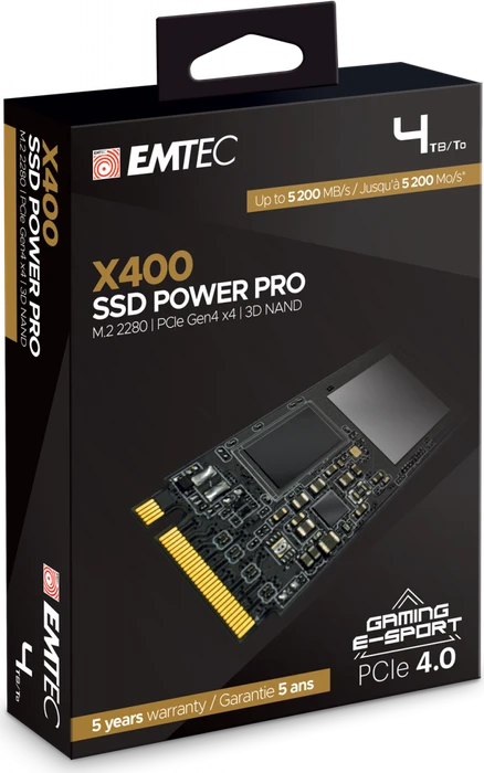 Emtec X400 SSD Power Pro 4TB, M.2 2280 / M-Key / PCIe 4.0 x4