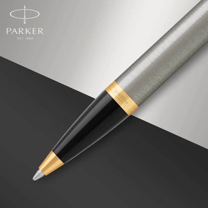 Parker IM Kugelschreiber brushed metal/gold trim, Blister