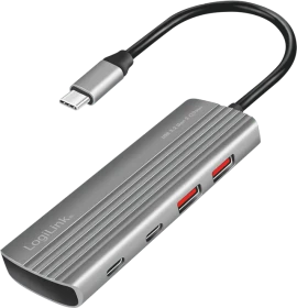 LogiLink Ultra-Slim USB-Hub, 2x USB-C 3.1/2x USB-A 3.1, USB-C 3.1 [Stecker] (UA0413)