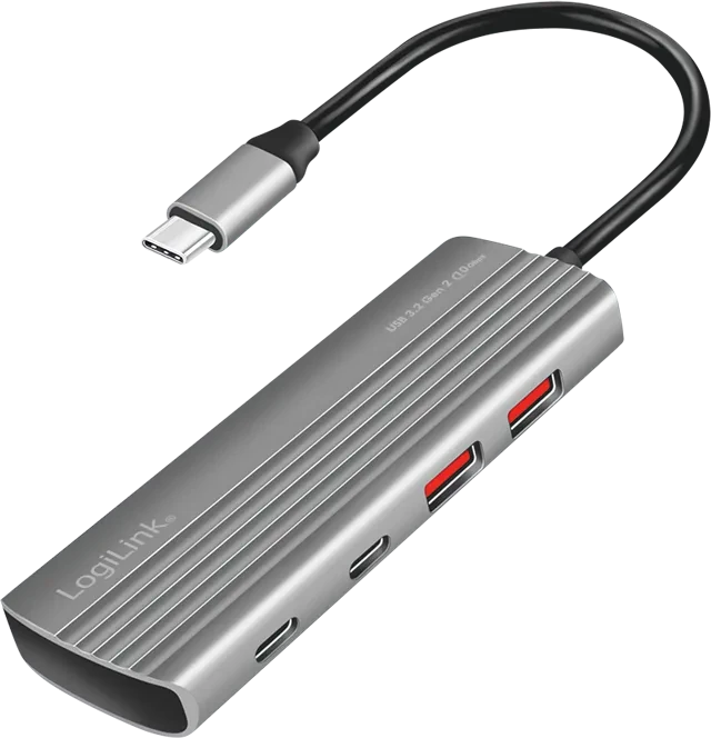 LogiLink Ultra-Slim USB-Hub, 2x USB-C 3.1/2x USB-A 3.1, USB-C 3.1 [Stecker]