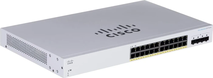 Cisco Business 220 Rackmount Gigabit Smart Switch, 24x RJ-45, 4x SFP, 195W PoE+