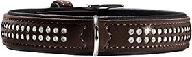 Hunter Softie Deluxe Hundehalsband, Kunstleder, glitzernde Strasssteine, 35 XS, braun