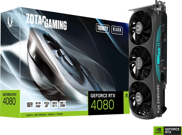 Zotac Gaming GeForce RTX 4080 Trinity Black Edition, 16GB GDDR6X, HDMI, 3x DP