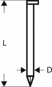 Bosch Professional SN34DK 80 D-Kopf Streifennagel 34° glatt geharzt Tacker-Nägel, 80x3.1mm, 3000 Stück