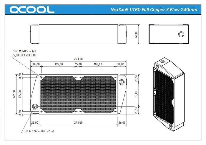 Alphacool NexXxoS UT60 Full Copper X-Flow 240mm