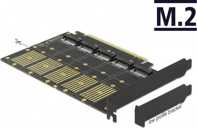 DeLOCK 5x M.2 SATA, PCIe 3.0 x16