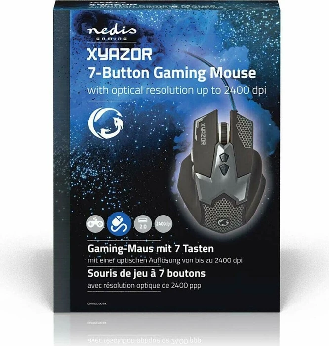 Nedis Xyazor Gaming Mouse, schwarz, USB