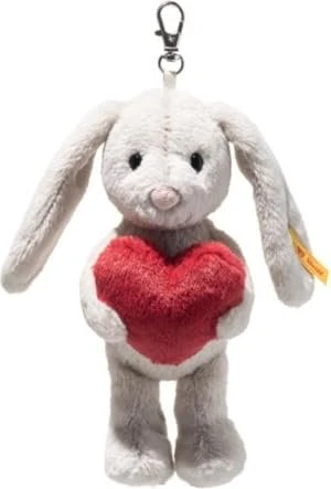 Steiff Hoppie Hase Love hellgrau Schlüsselanhänger 15cm