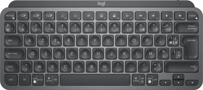 Logitech MX Keys Mini for Business, LEDs weiß, Logi Bolt, Graphite, schwarz, USB/Bluetooth, FR