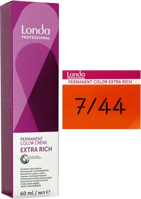 Londa Professional Permanent Color Crème 7/44 mittelblond kupfer-intensiv, 60ml