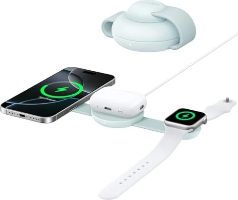 Anker MagGo kabellose Ladestation (3-in-1, Faltbares Ladepad) grün