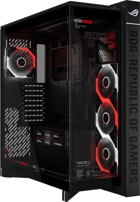 ASUS ROG Cronox GR801 Curve TG ARGB Black, Glasfenster