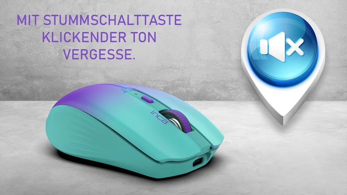 Inca IWM-511RM Wireless Mouse blau/violett, USB/Bluetooth