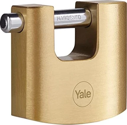 Yale Y114B/70 Messing Blockhangschloss, Vorhängeschloss